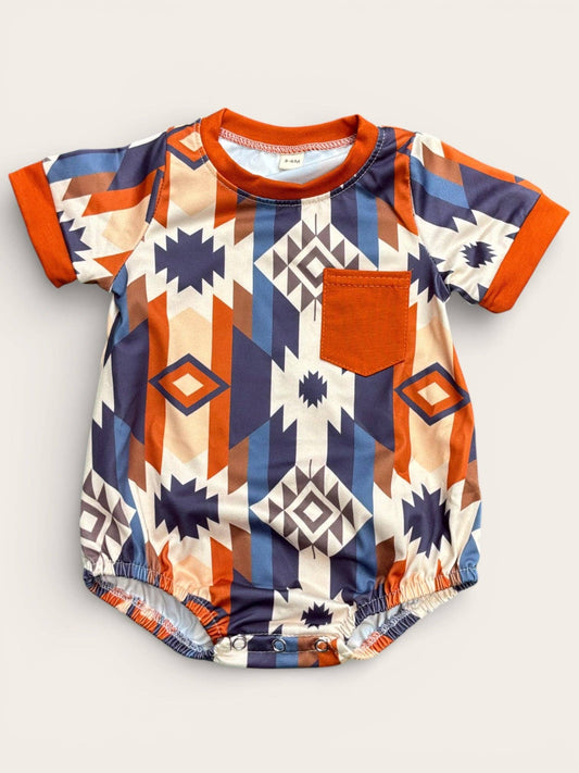 Boys Aztec Printed Onesie