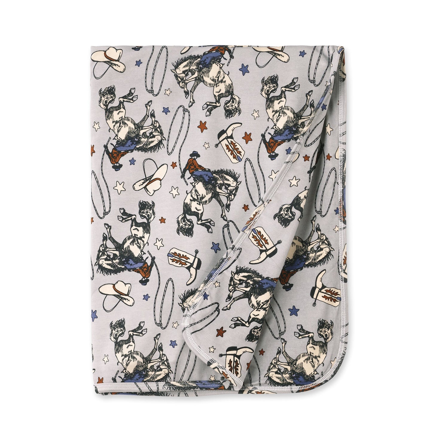 Western Cowboy Rodeo Bamboo Stroller Blanket