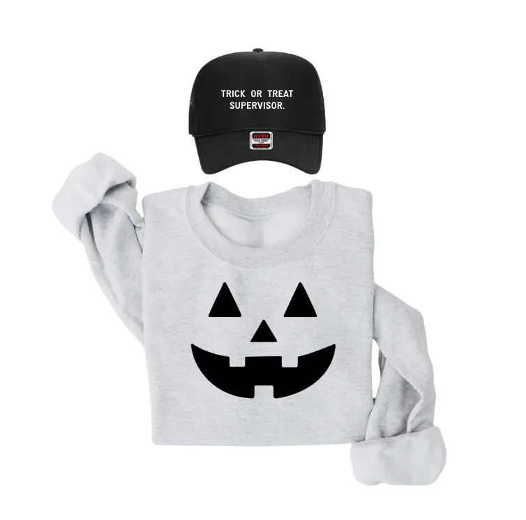 Neutral Jack-O-Lantern Halloween Pullover
