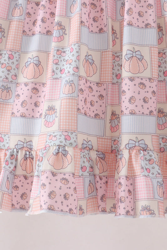 Pink pumpkin ruffle dress