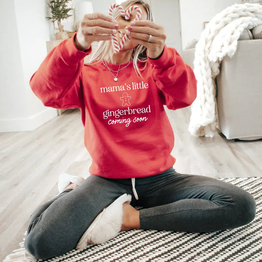 Mama's Little Gingerbread Coming Soon Maternity Sweatshirt