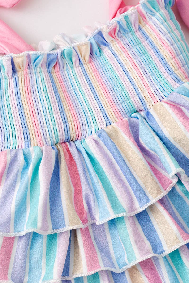 Pastel Stripe tiered bodysuit. RPG64275 SOL: 18-24M