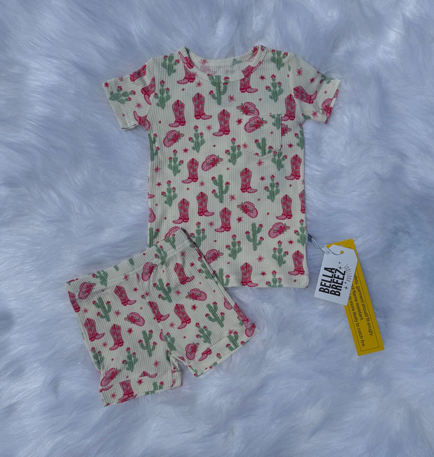 6/12 Months Coastal Cowgirl Ribbed Bamboo Short Set