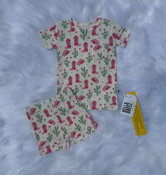 6/12 Months Coastal Cowgirl Ribbed Bamboo Short Set