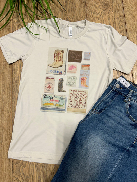Western Match Box Graphic Tee: M