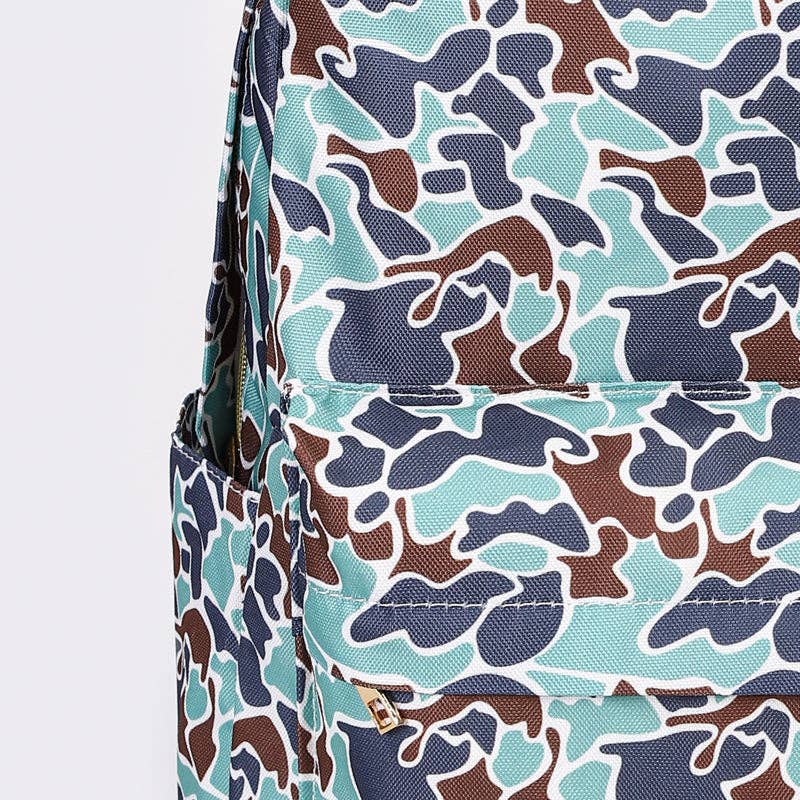 Camouflage Print Kids Canvas Backpack