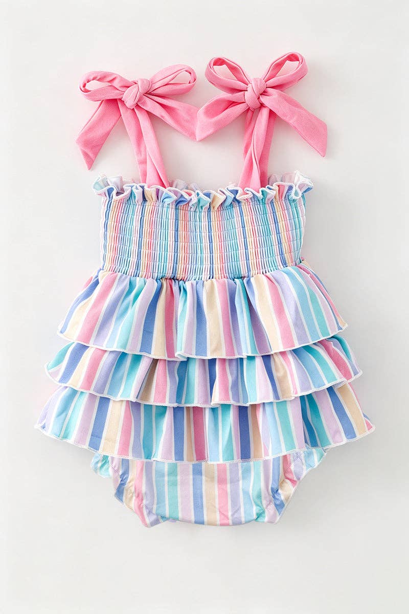 Pastel Stripe tiered bodysuit. RPG64275 SOL: 0-3M