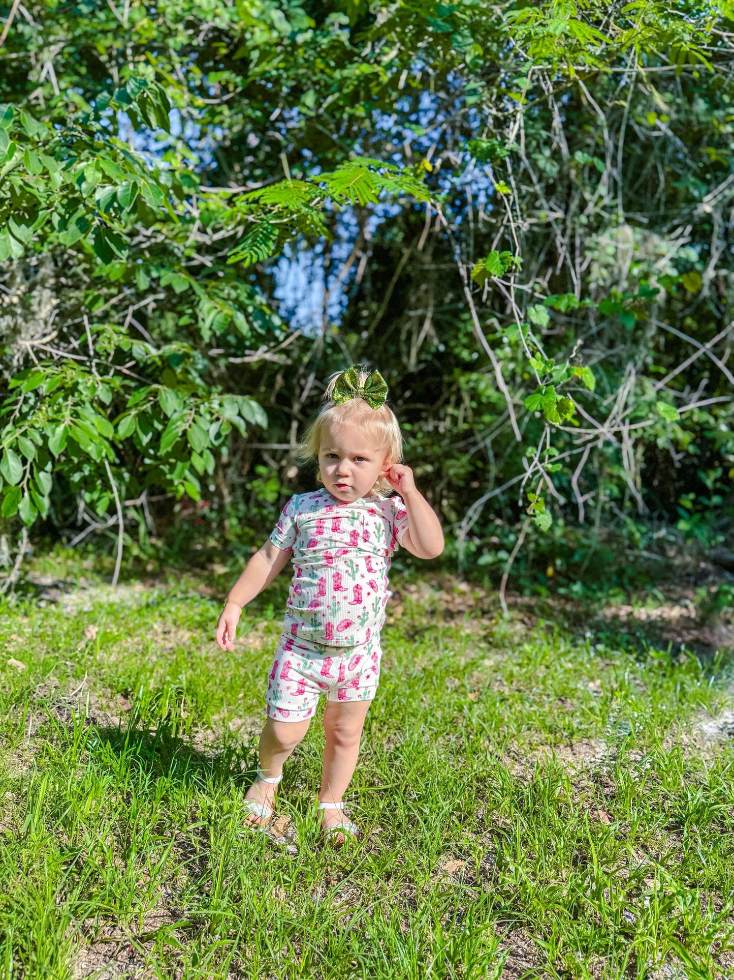 6/12 Months Coastal Cowgirl Ribbed Bamboo Short Set