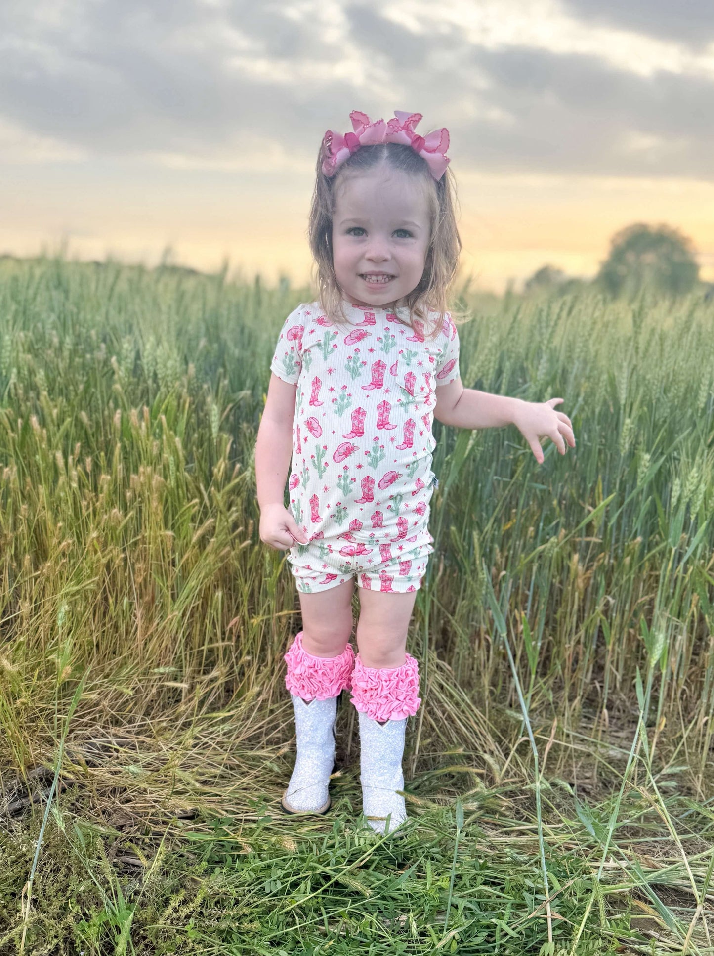 6/12 Months Coastal Cowgirl Ribbed Bamboo Short Set