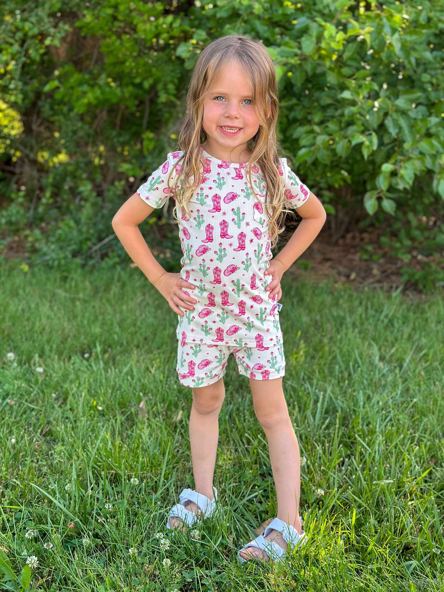 6/12 Months Coastal Cowgirl Ribbed Bamboo Short Set