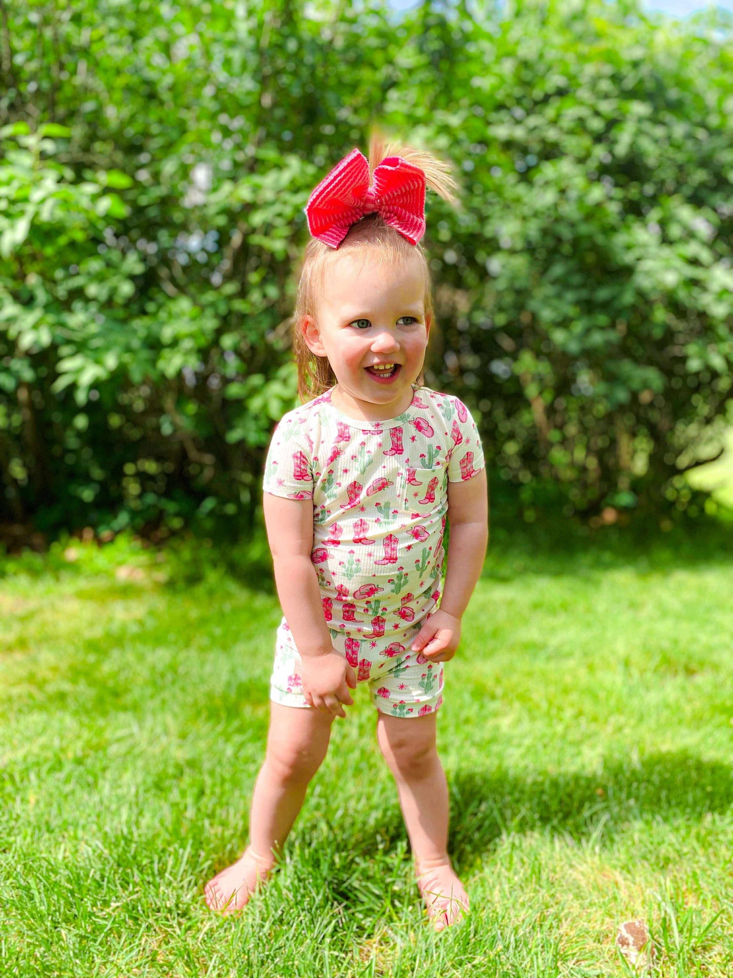 6/12 Months Coastal Cowgirl Ribbed Bamboo Short Set