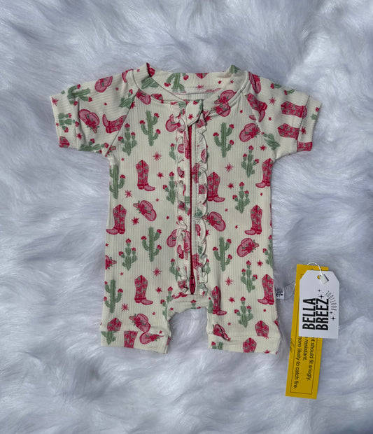 3T Coastal Cowgirl Ruffled Bamboo Shortie Romper