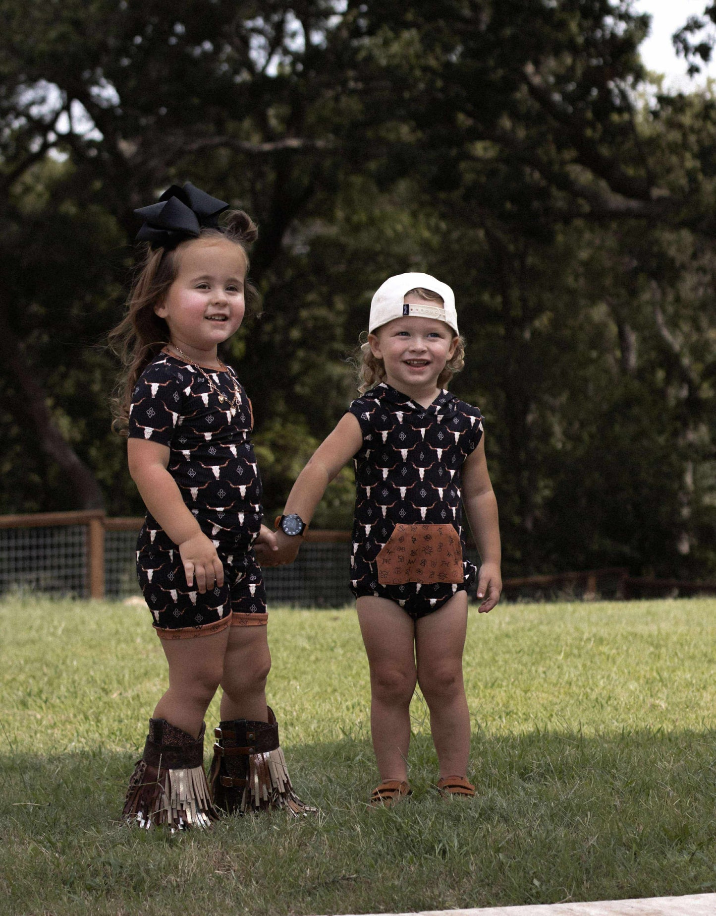 Ranch N Rust Hooded Romper