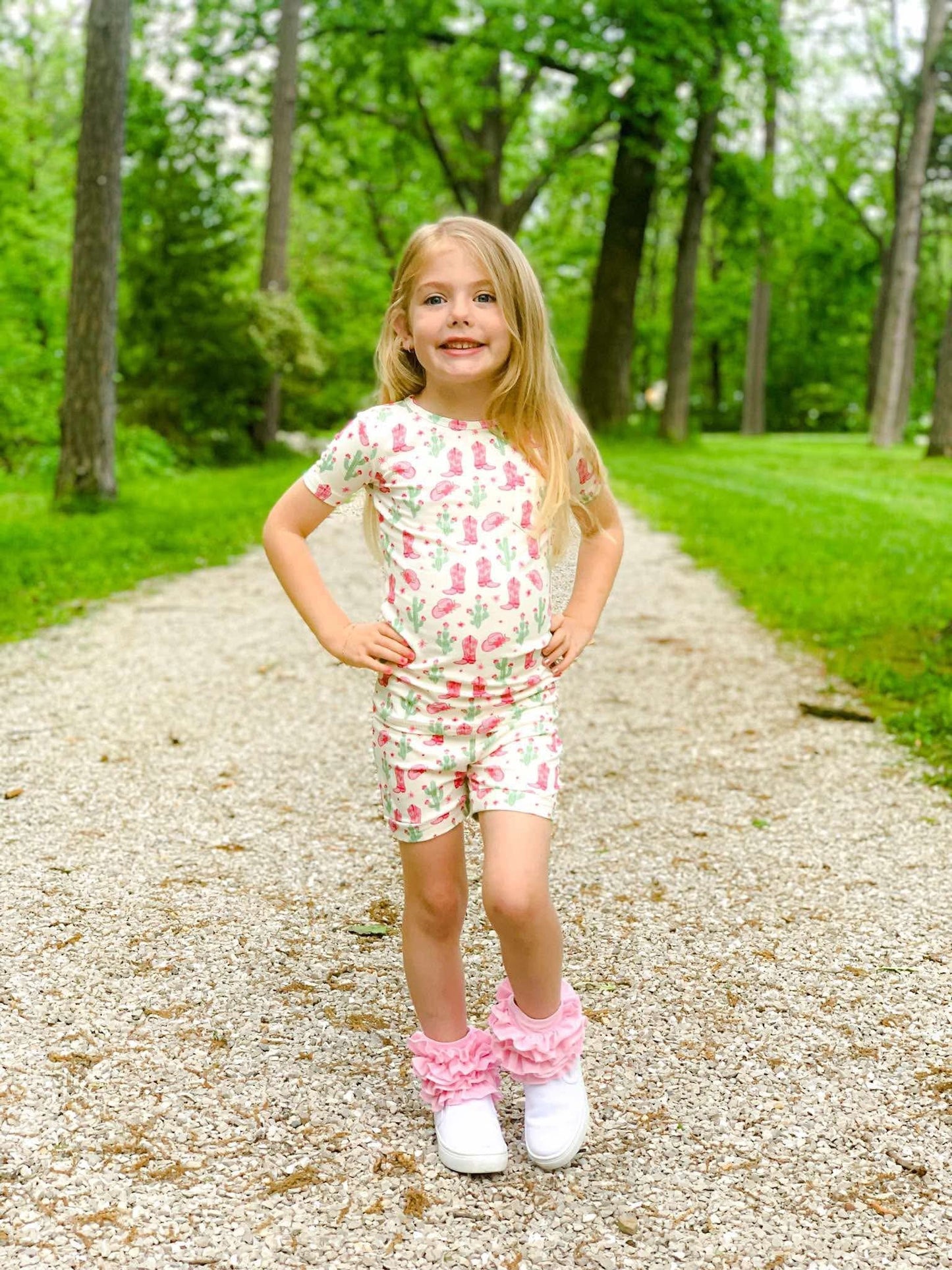 6/12 Months Coastal Cowgirl Ribbed Bamboo Short Set