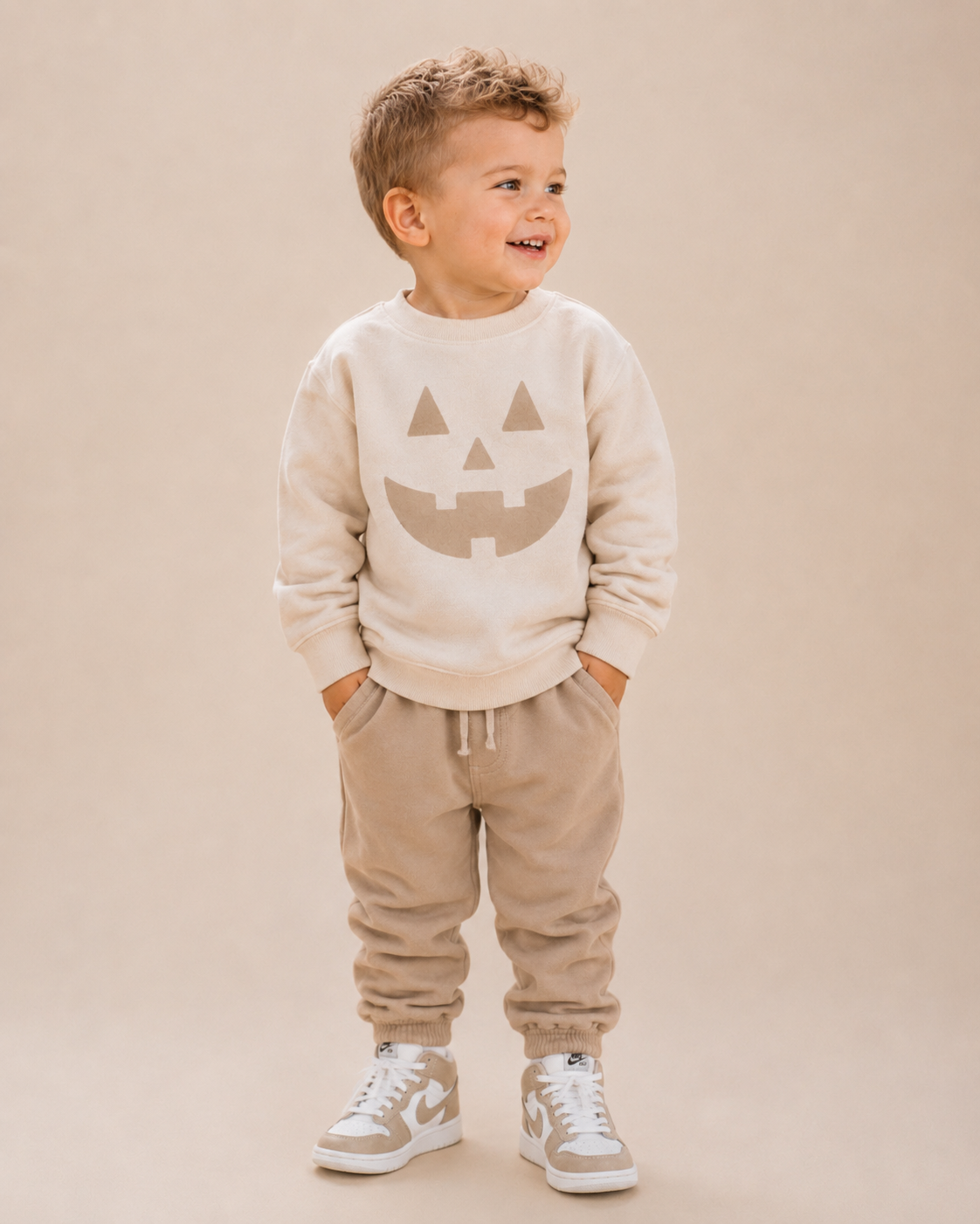 Neutral Jack-O-Lantern Baby/Kids Halloween Pullover