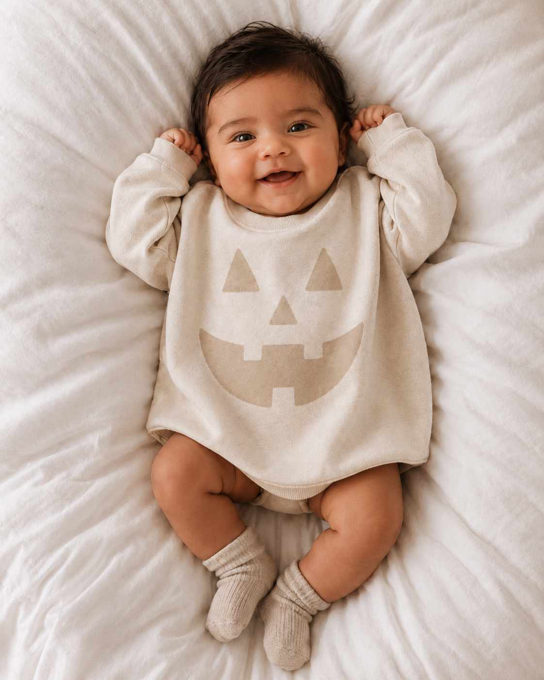 Neutral Jack-O-Lantern Baby/Kids Halloween Pullover