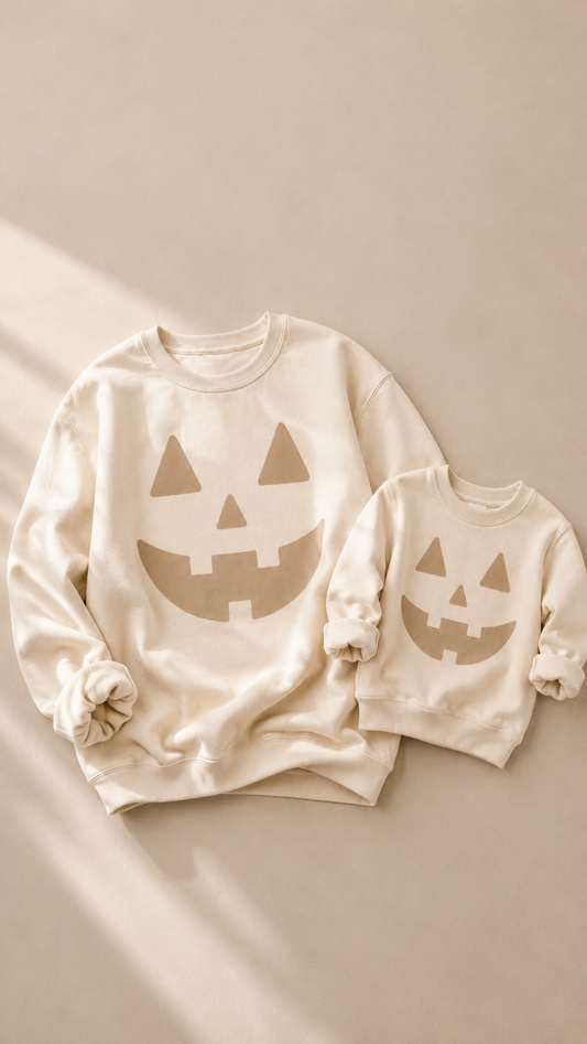 Neutral Jack-O-Lantern Halloween Pullover