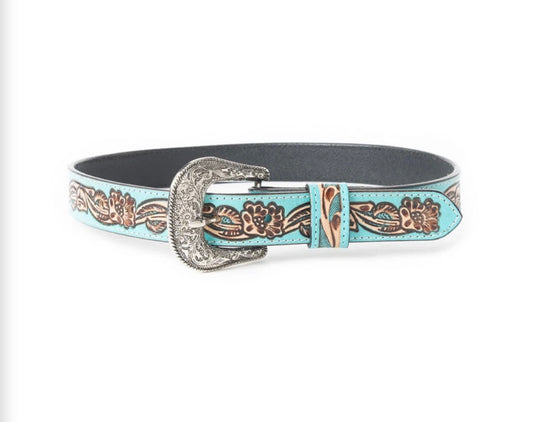 Myra Jenson Hill Kid's Belt In Turquoise