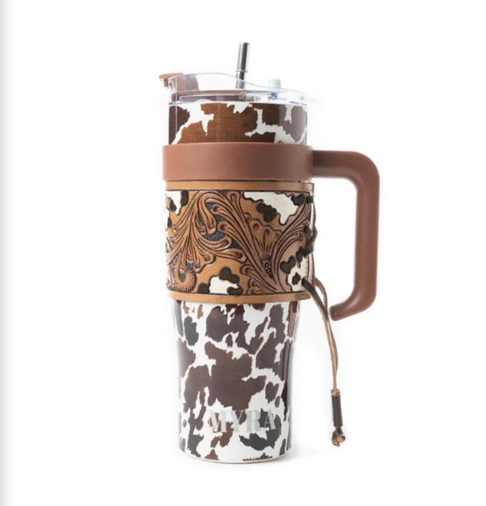 Myra Wide Wyoming Tumbler In Brown And White
