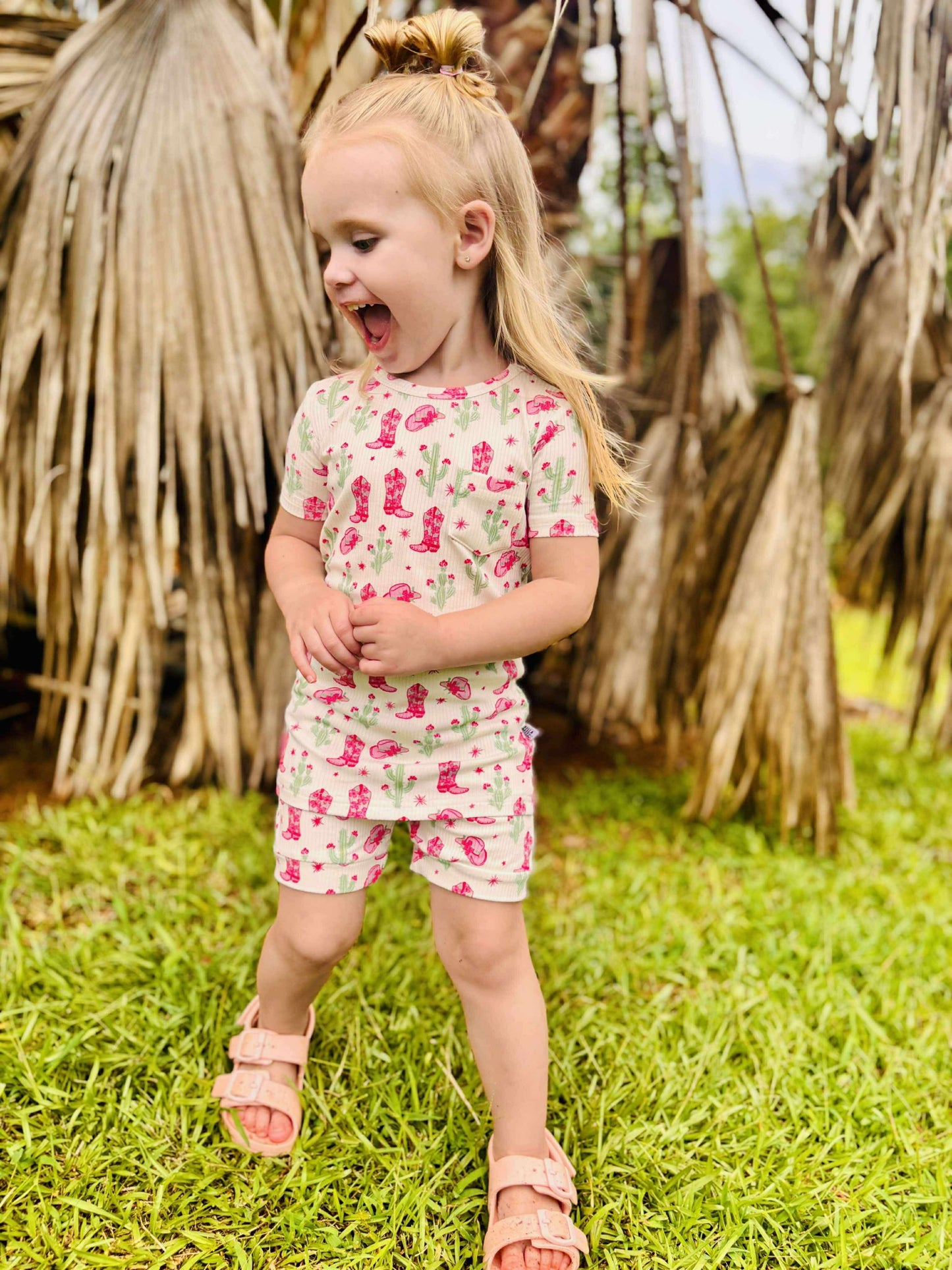 6/12 Months Coastal Cowgirl Ribbed Bamboo Short Set