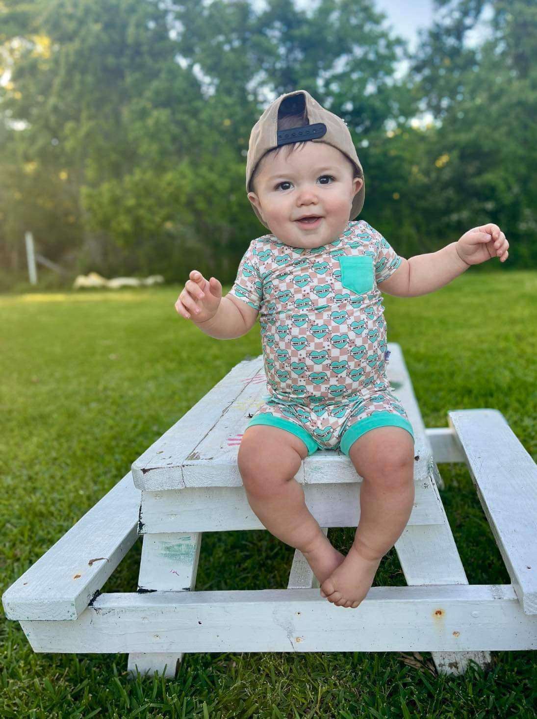 Checkered Mama's Boy Bamboo Short Set (FINAL SALE)