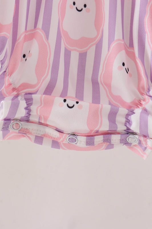 Purple Ghost Smocked Ruffle Bubble
