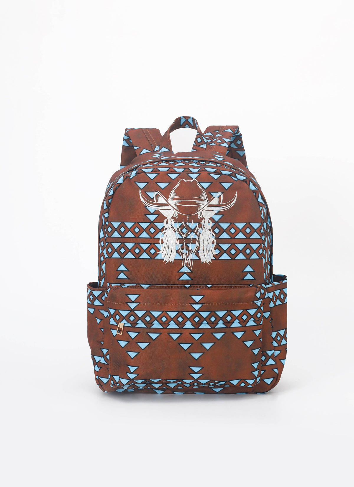 Kids Western Cow Print Aztec Backpack
