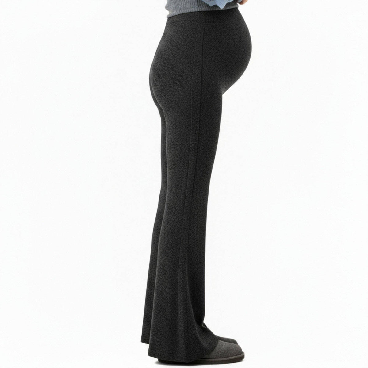 Maternity High Waist Flare Pants with Soft Stretch Fabric an: Black / Medium 8-10