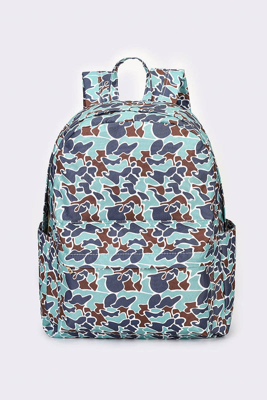 Camouflage Print Kids Canvas Backpack