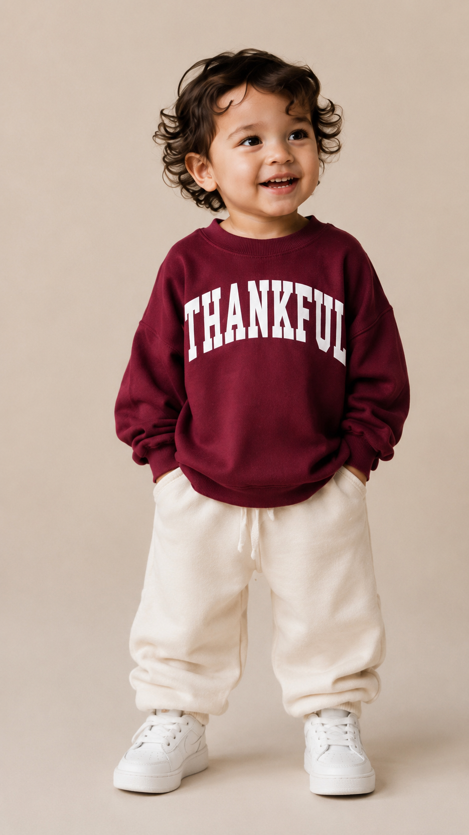 Thankful Varsity Kids Sweatshirt (Maroon)